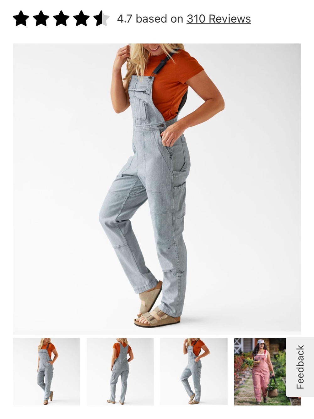 Duluth Trading Rootstock Gardening Overalls in Railroad Stripe